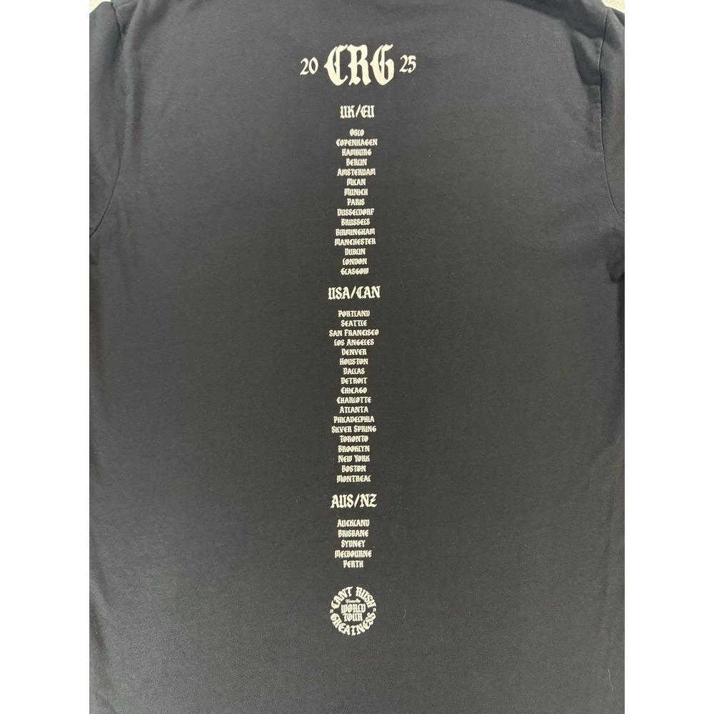 Central Cee 2025 Can't Rush Greatness World Tour Merch T Shirt Size M Black/ Pin - Picture 3 of 8
